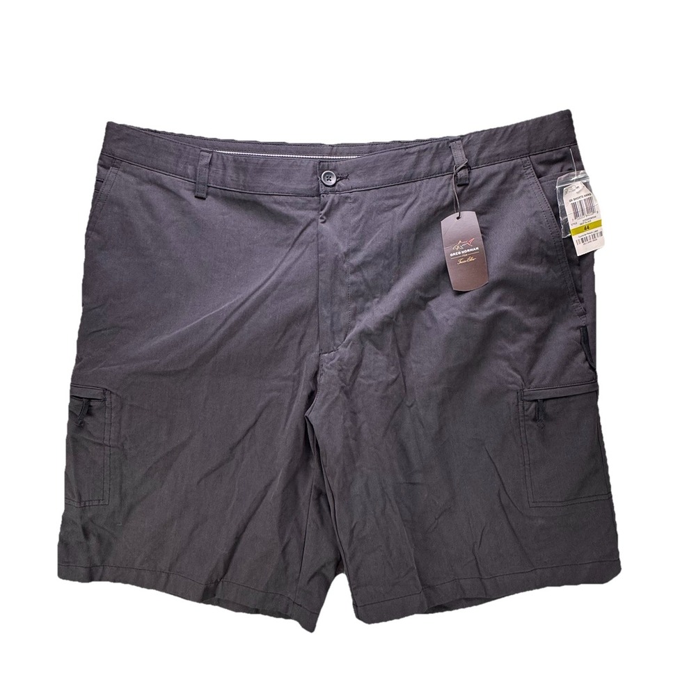 Greg Norman For Tasso Elba Performance Golf Shorts Mens 44 Black Cargo NWT